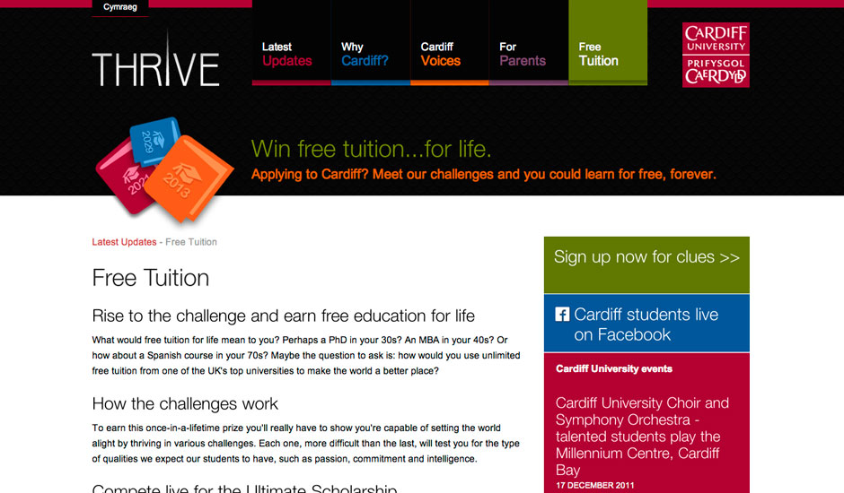 THRIVE Cardiff University Homepage