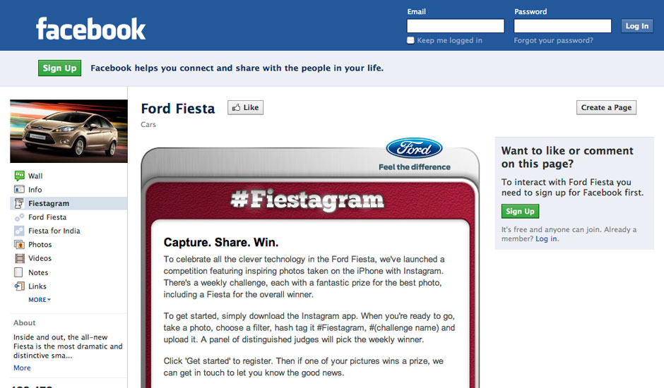 Ford Fiesta #fiestagram Homepage